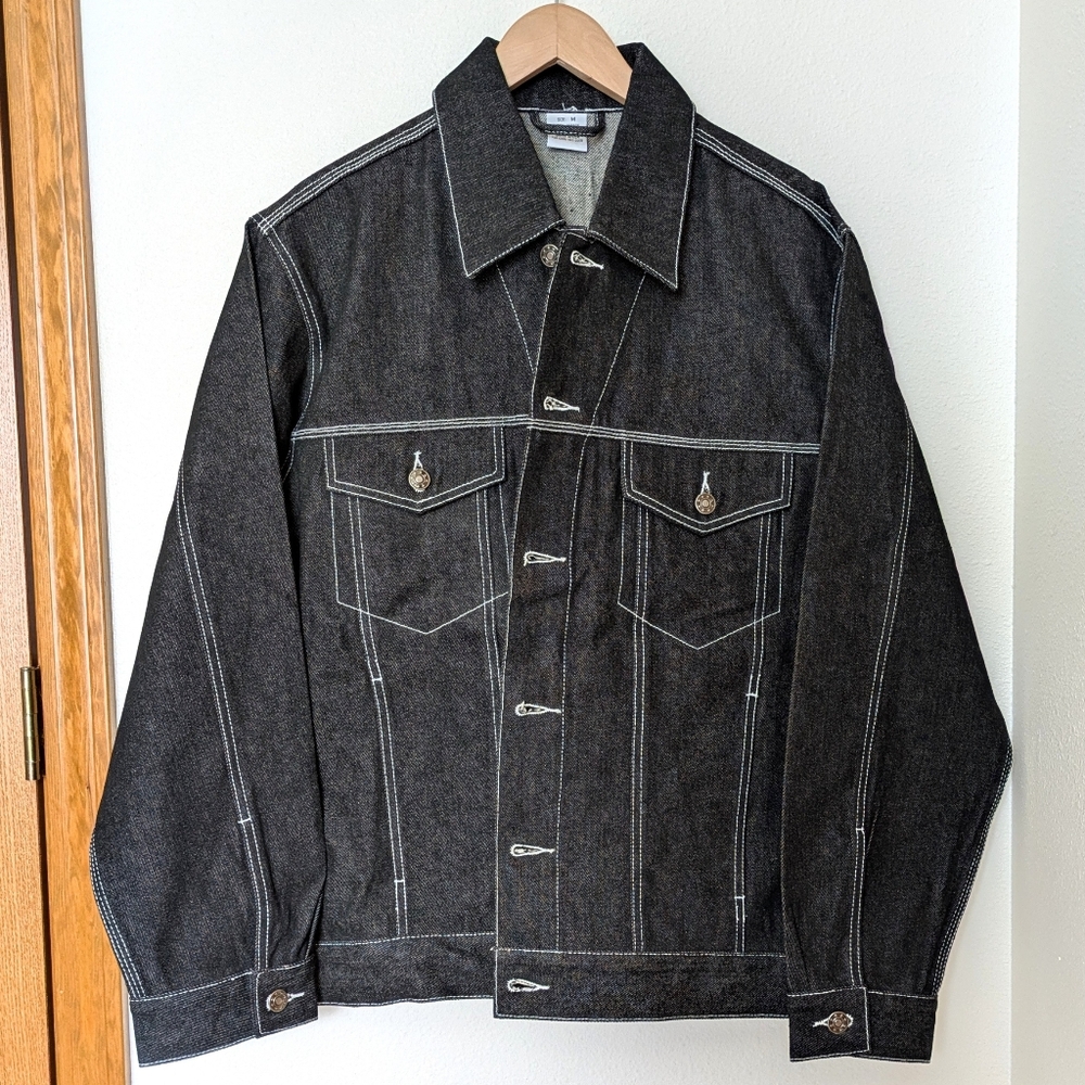 90s Vintage Black Denim Jacket Oversized Trucker Hip Hop Streetwear Y2K 00s Jean